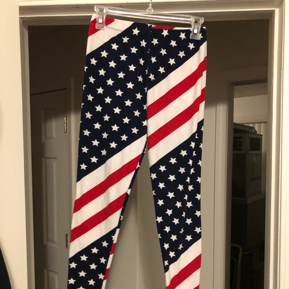 American Flag Patriotic Leggings